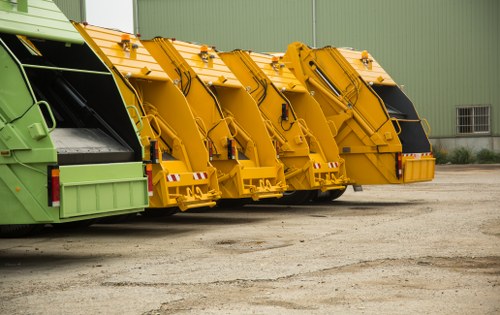 Workers wearing PPE including gloves, hi‑vis and safety boots during waste collection